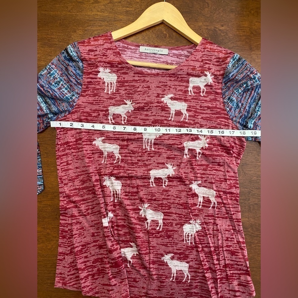 Astrologie Top l Long Sleeve Crew Neck Shirt l Red Top l long sleeve Tee l 0826 - Picture 3 of 5